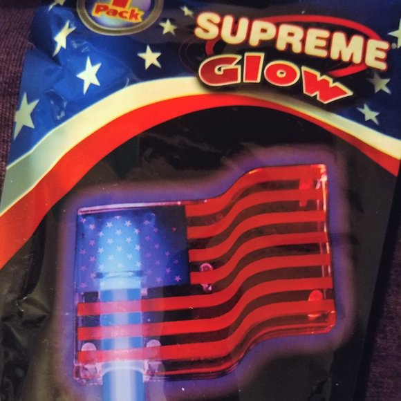 Supreme glow USA flag wand glowstick Patriotic American 4th of July Election NEW - Picture 1 of 8